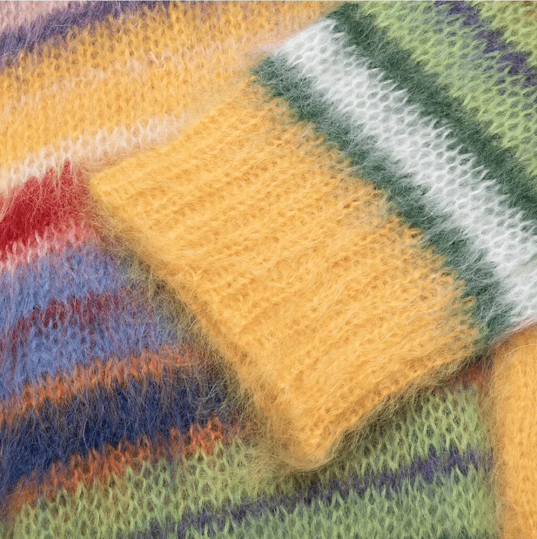 Marni Striped Mohair Cardigan Yellow Multi