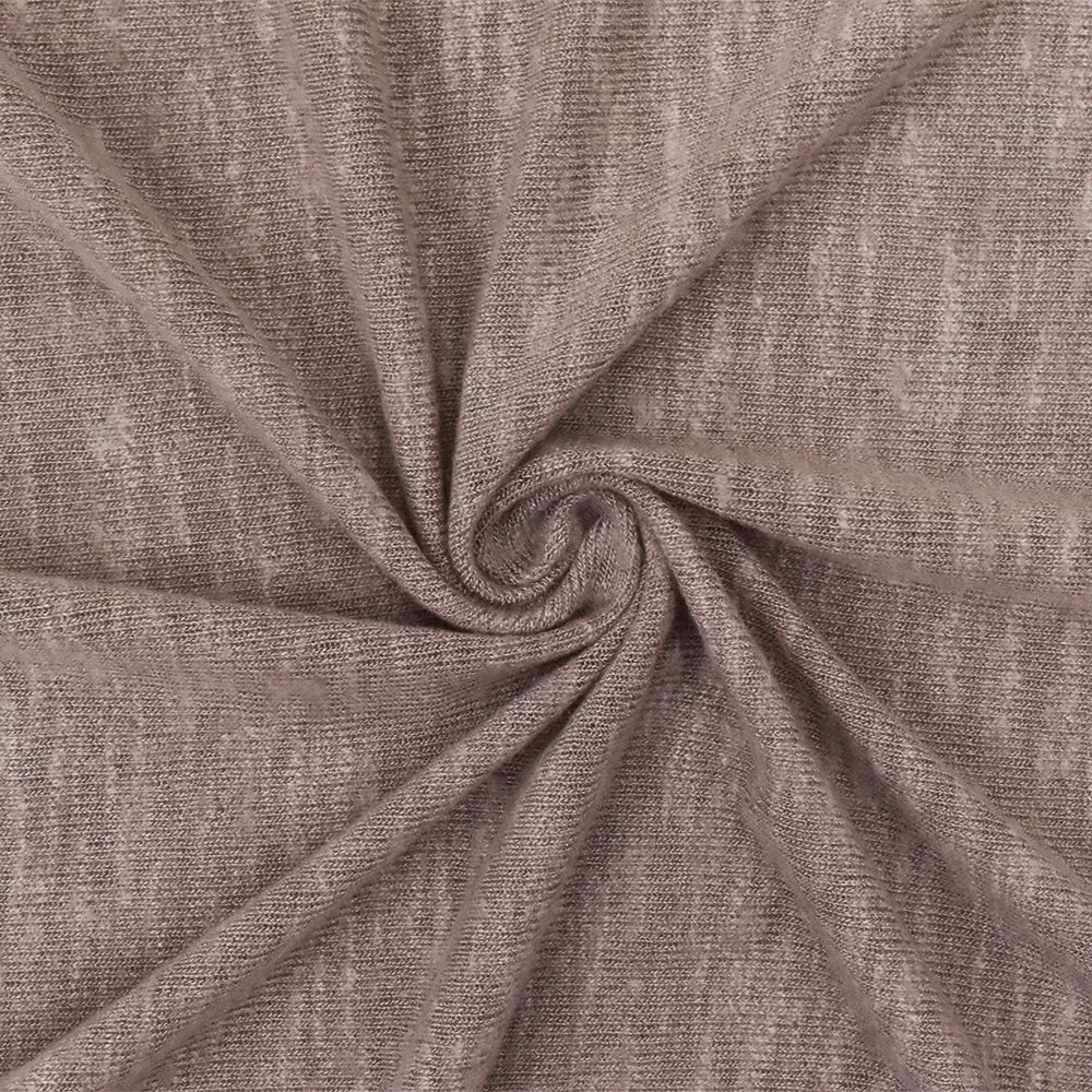 Old Mauve Slub Stretch Brushed Jersey Knit Fabric