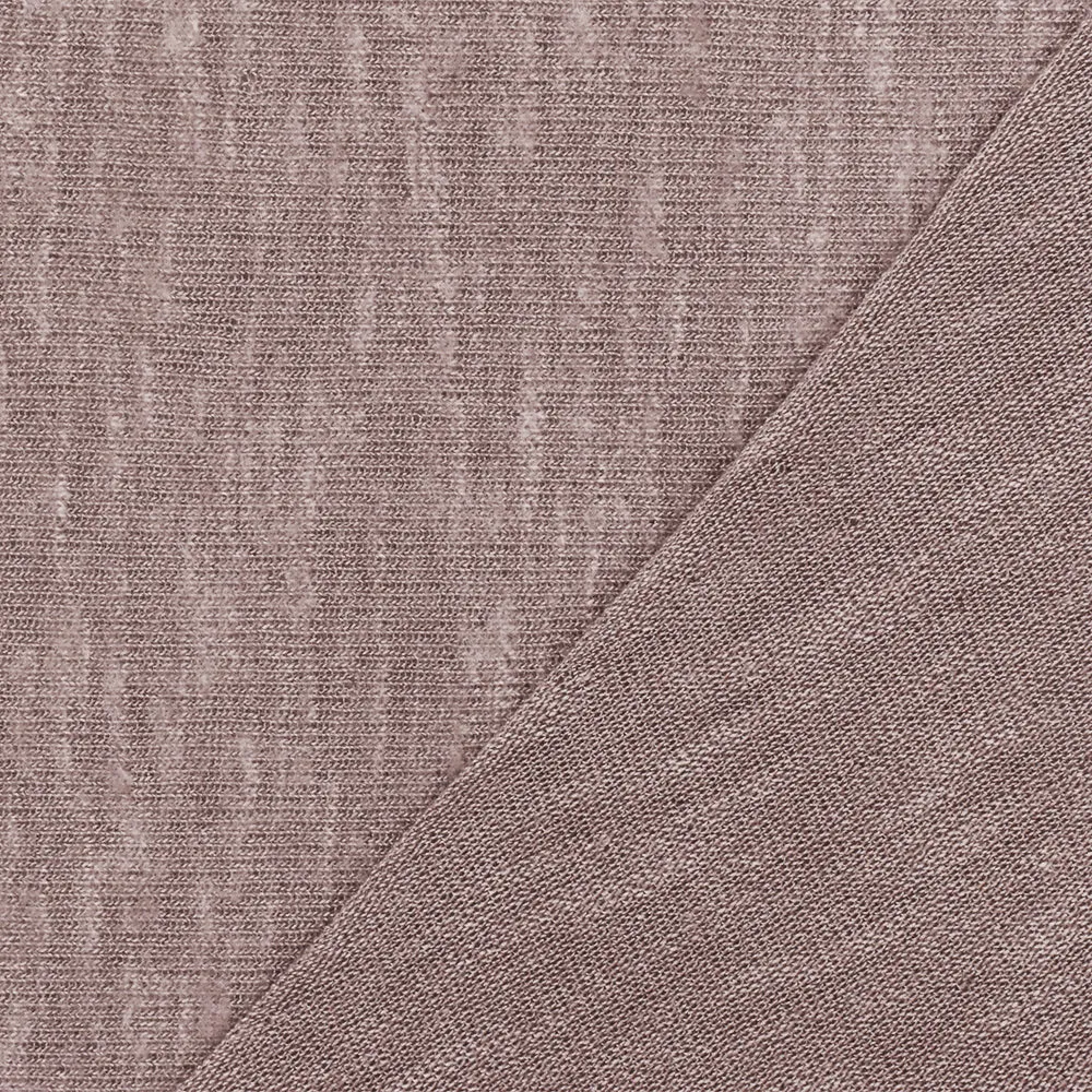 Old Mauve Slub Stretch Brushed Jersey Knit Fabric