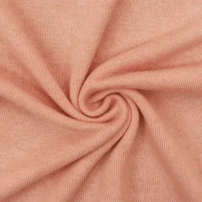 Peach Orange Solid Stretch Loopy French Terry Knit Fabric
