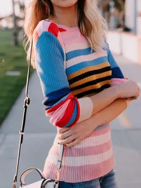 Rainbow Round Neck Sweater