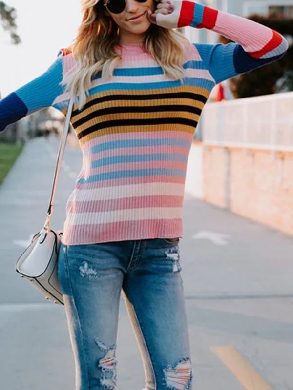 Rainbow Round Neck Sweater
