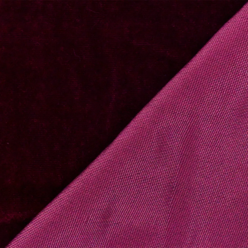 Red Solid Rayon Poly Velvet Woven Fabric