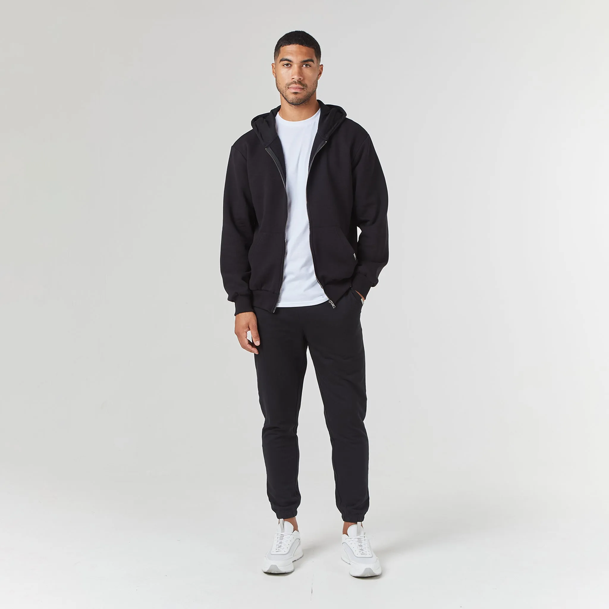 Relaxed Full Zip Hoodie | Black