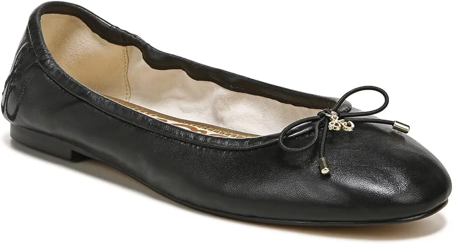 Sam Edelman Felicia Black Slip On Bow Detail Rounded Toe Flexible Ballet Flats