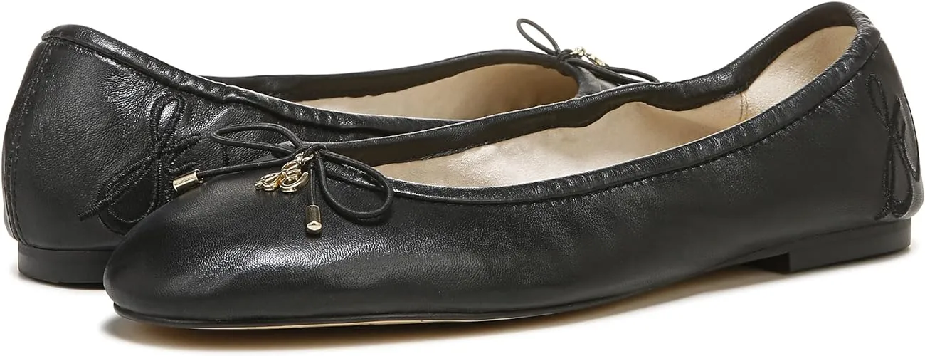 Sam Edelman Felicia Black Slip On Bow Detail Rounded Toe Flexible Ballet Flats