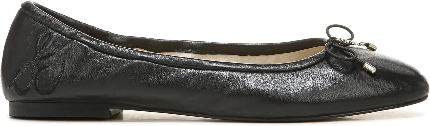 Sam Edelman Felicia Black Slip On Bow Detail Rounded Toe Flexible Ballet Flats
