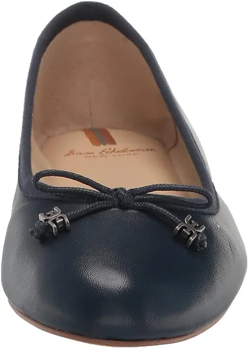 Sam Edelman Felicia Hudson Navy Luxe Slip On Rounded Toe Flexible Ballet Flats