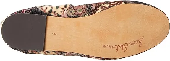 Sam Edelman Felicia Ivory Multi Slip On Rounded Toe Flexible Wide Ballet Flats