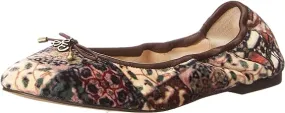 Sam Edelman Felicia Ivory Multi Slip On Rounded Toe Flexible Wide Ballet Flats