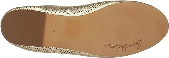 Sam Edelman Felicia Molten Gold Slip On Bow Detailed Rounded Toe Ballet Flats