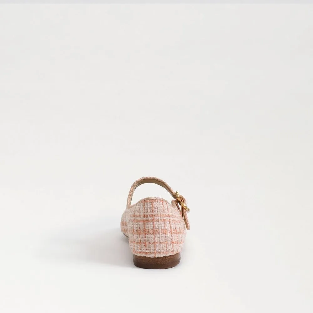 Sam Edelman Michaela Pink Salt Multi Mary Jane Ankle Strap Squared Toe Flats