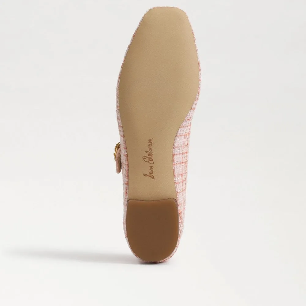 Sam Edelman Michaela Pink Salt Multi Mary Jane Ankle Strap Squared Toe Flats