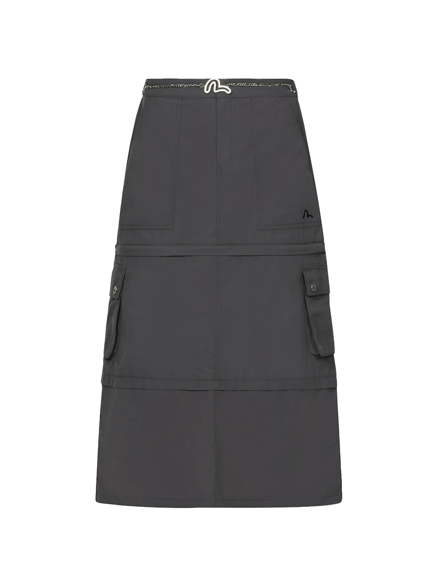 Seagull Print Detachable Fashion Fit Denim Skirt