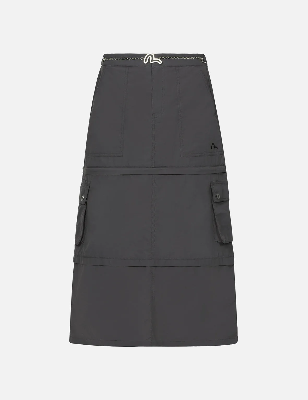 Seagull Print Detachable Fashion Fit Denim Skirt