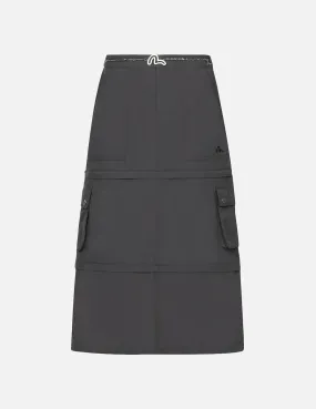 Seagull Print Detachable Fashion Fit Denim Skirt