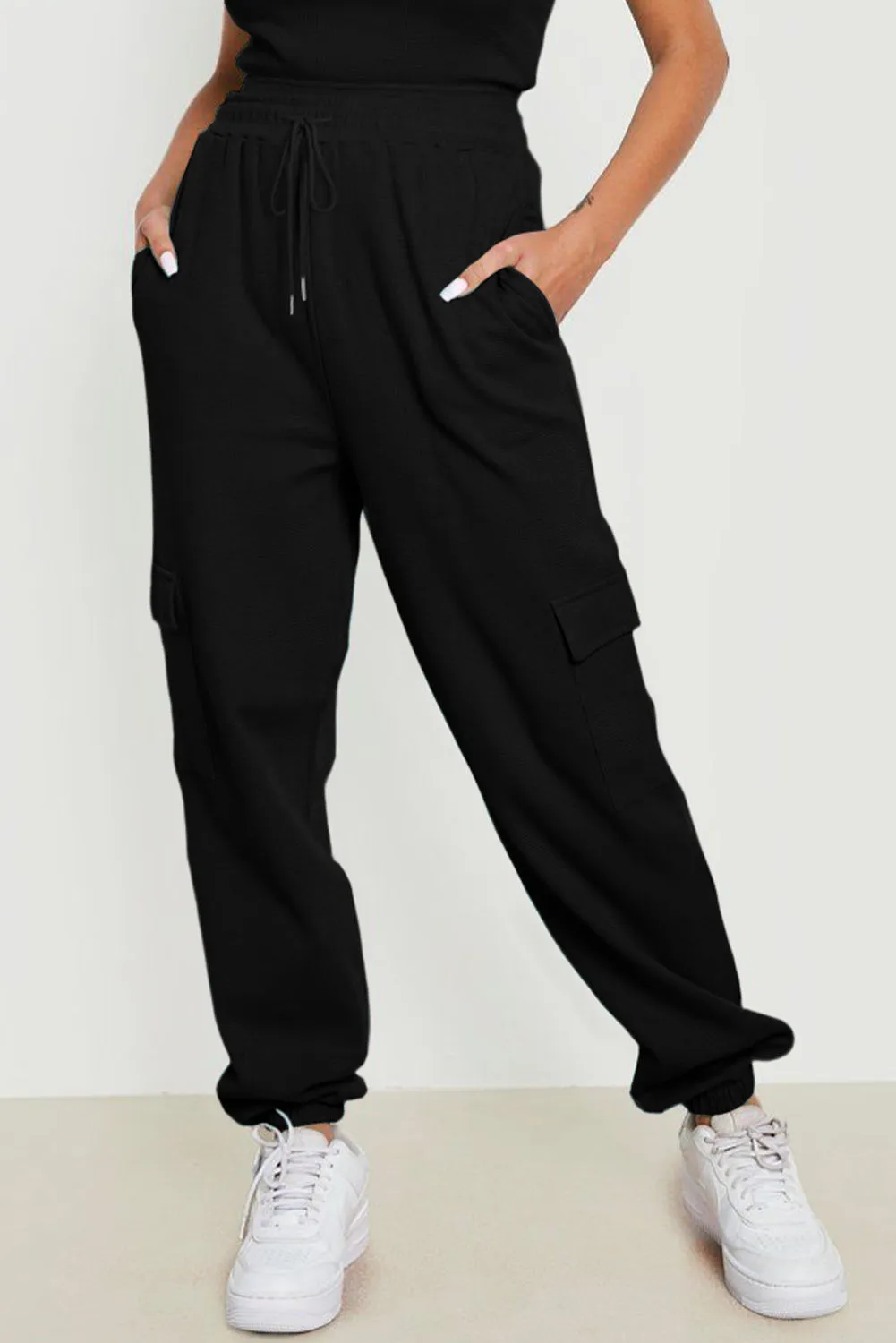 Send A Postcard Drawstring Pocketed Joggers