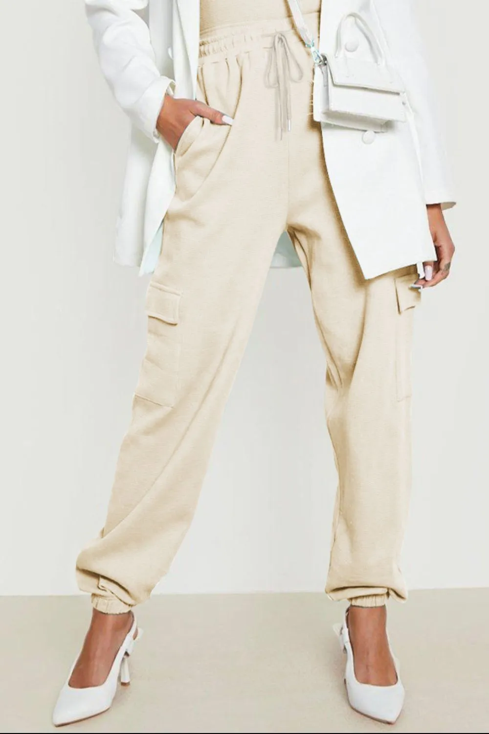 Send A Postcard Drawstring Pocketed Joggers
