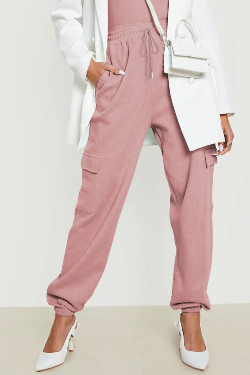Send A Postcard Drawstring Pocketed Joggers