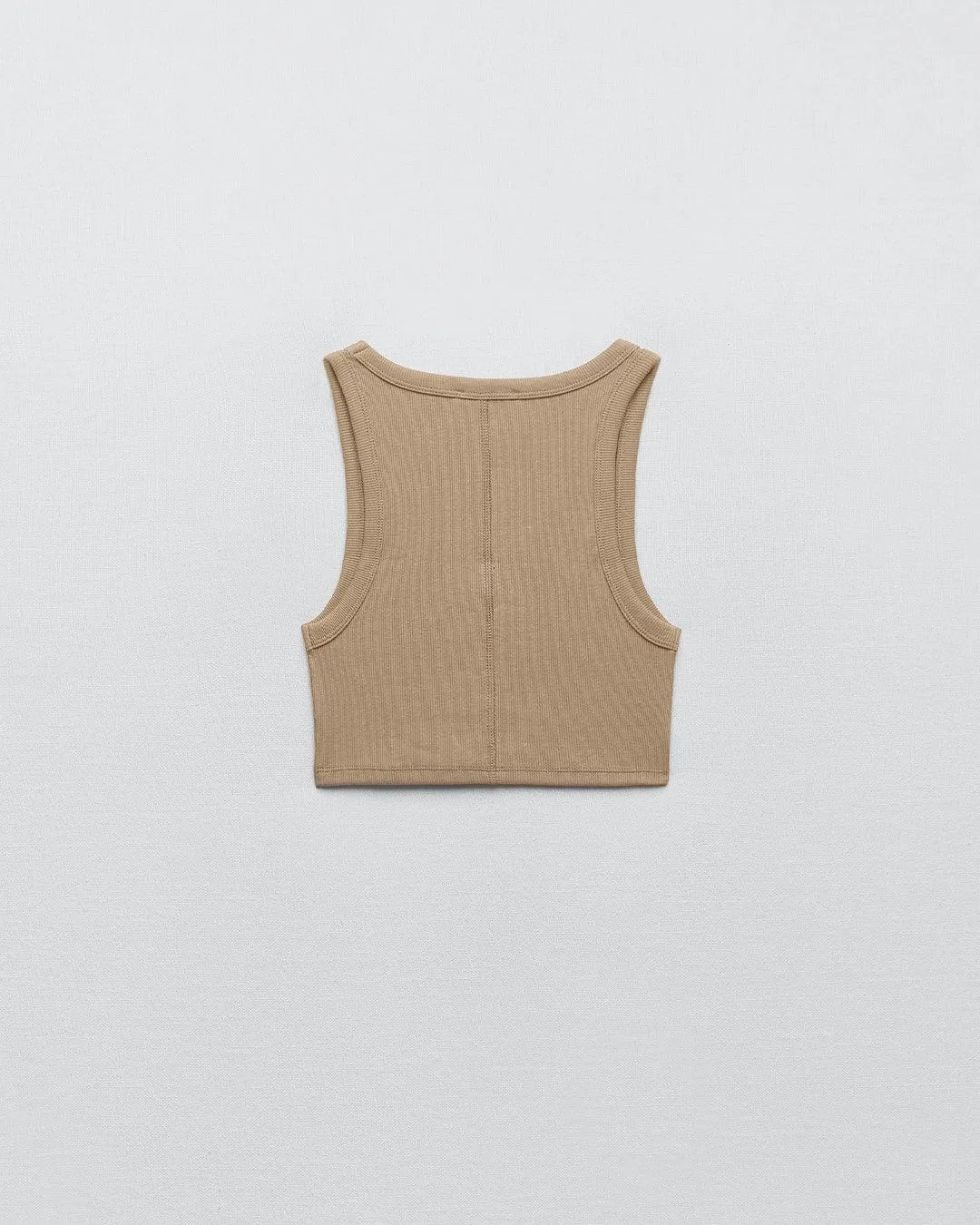 Set Of Two : Corset Style Top & Relaxed Fit Joggers in Light Brown