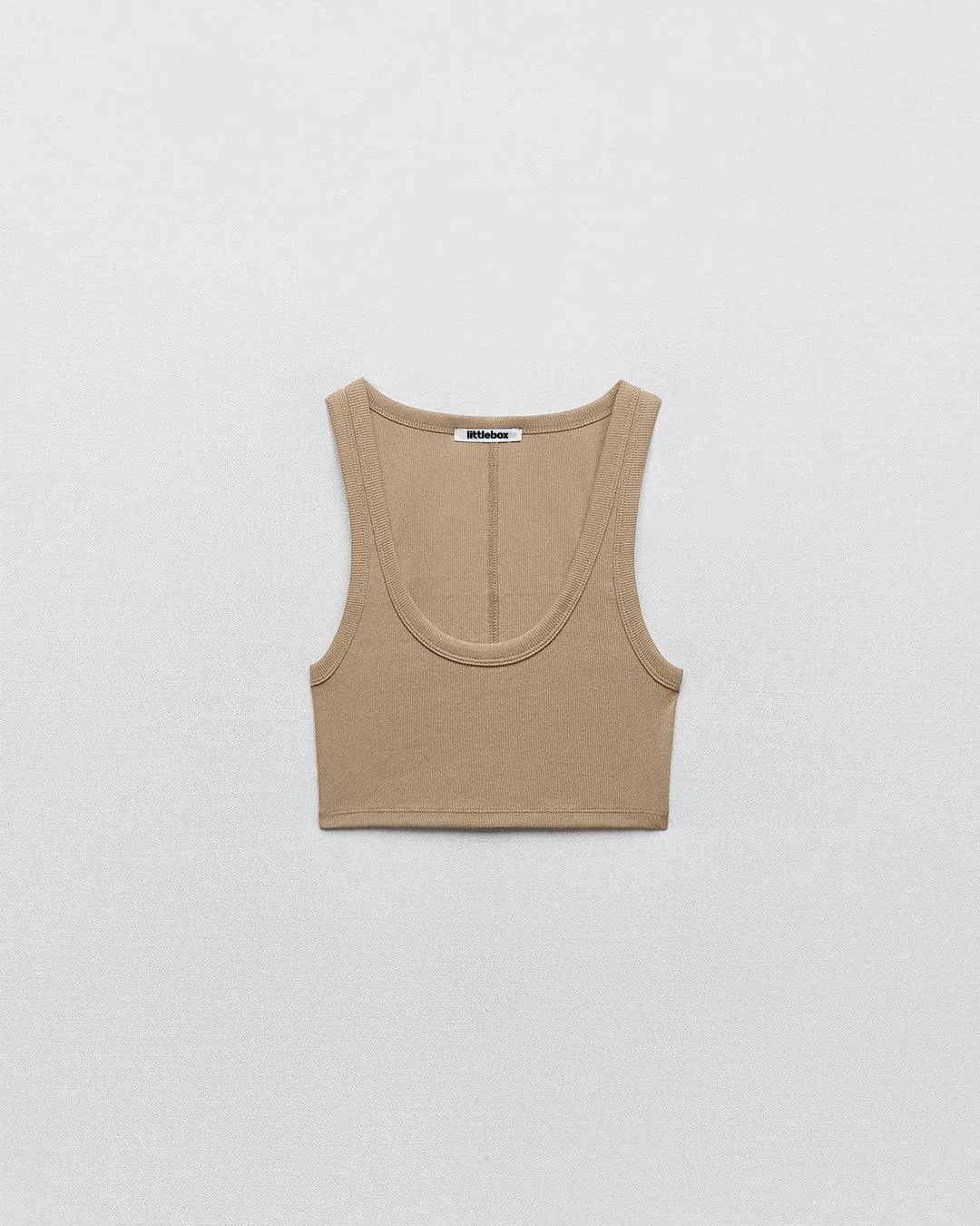 Set Of Two : Corset Style Top & Relaxed Fit Joggers in Light Brown