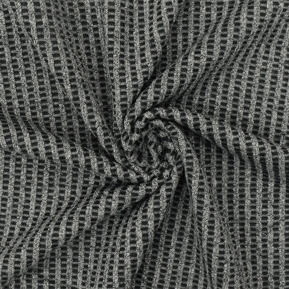Shadow Gray-Black-White 3D  Mesh Stretch Knit Fabric