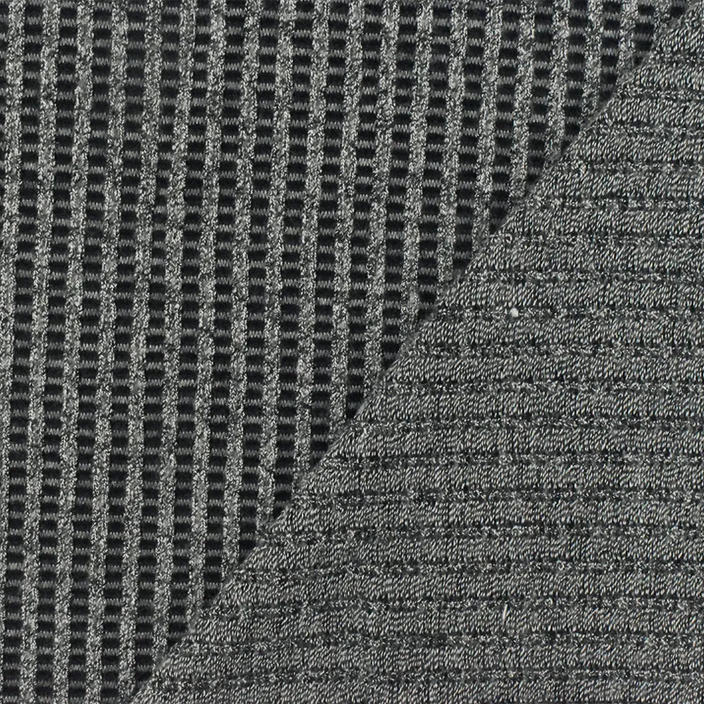 Shadow Gray-Black-White 3D  Mesh Stretch Knit Fabric
