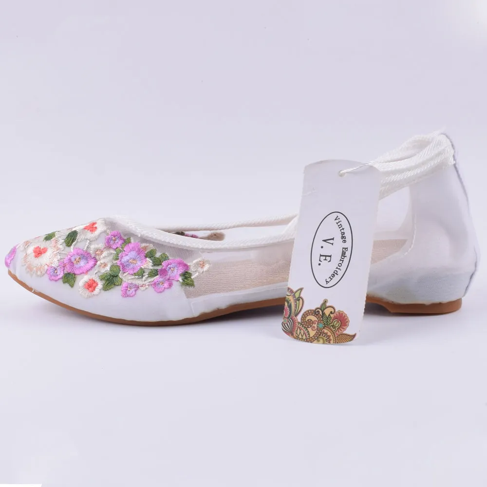 Sheer Pointed Floral Shoes