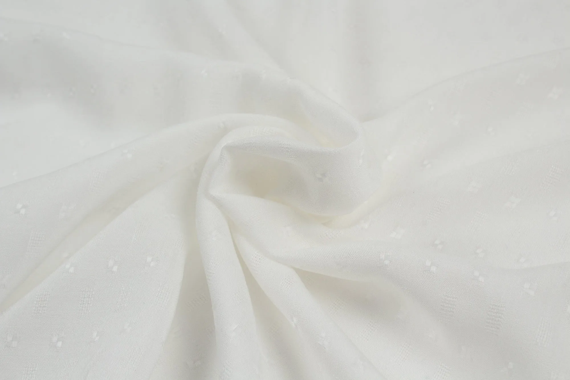Soft Viscose Jacquard for Blouses and Dresses - White