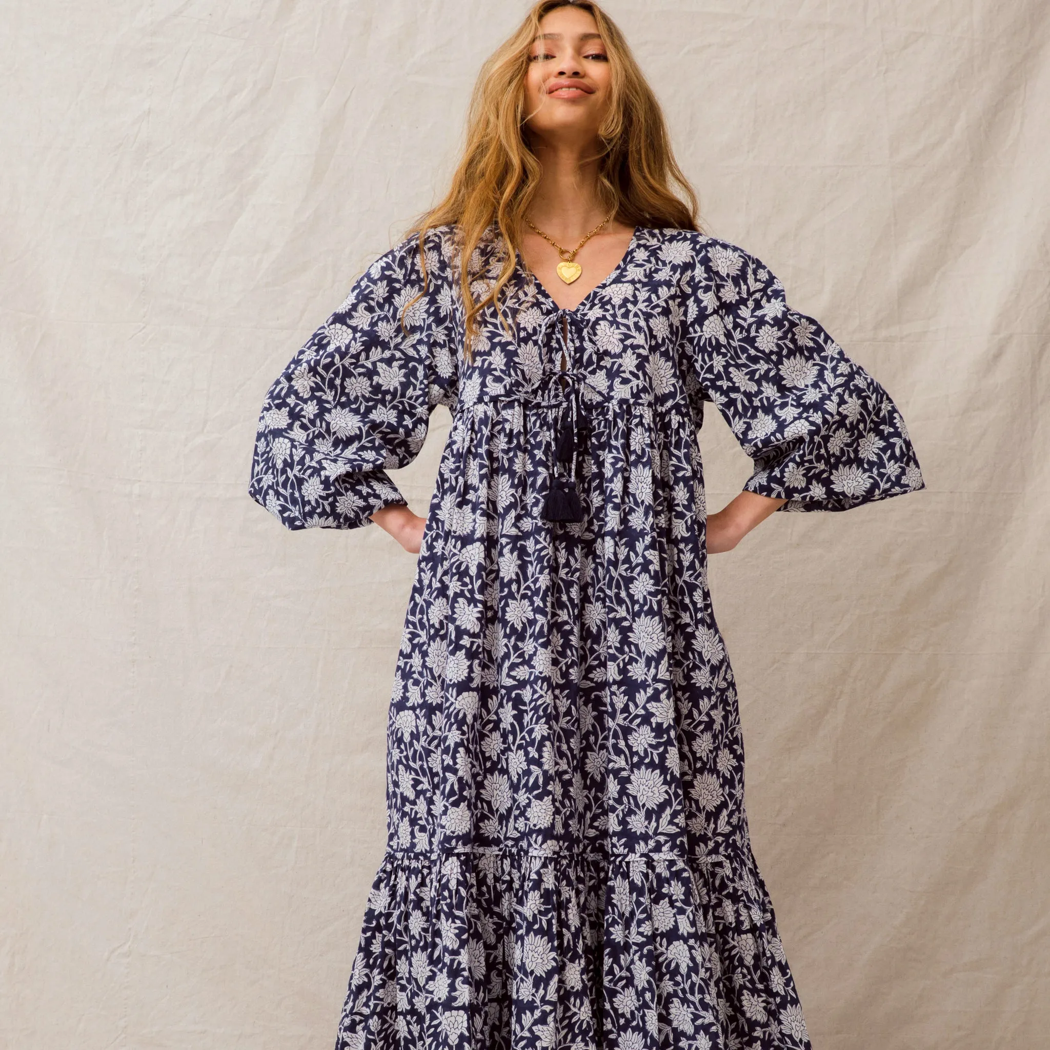SOLD OUT - Evie Dress Navy Dahlia