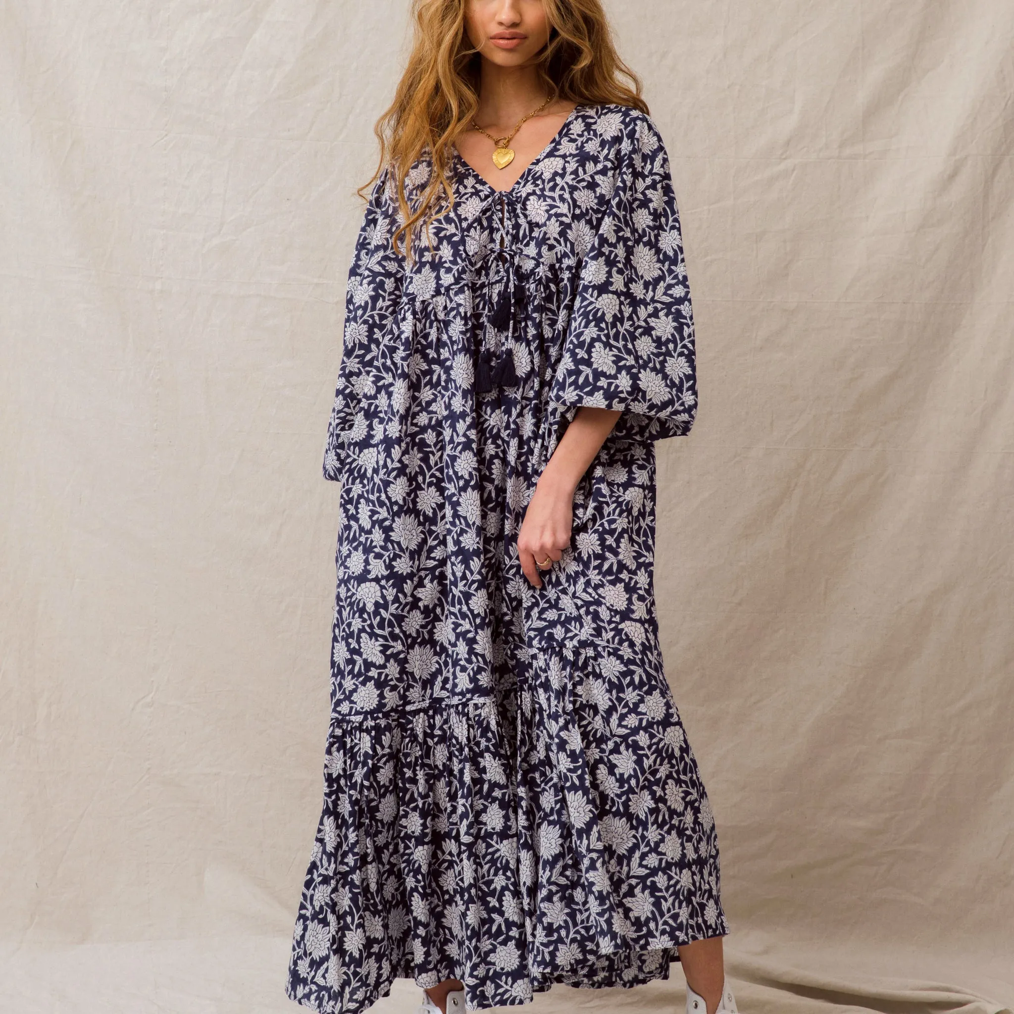 SOLD OUT - Evie Dress Navy Dahlia