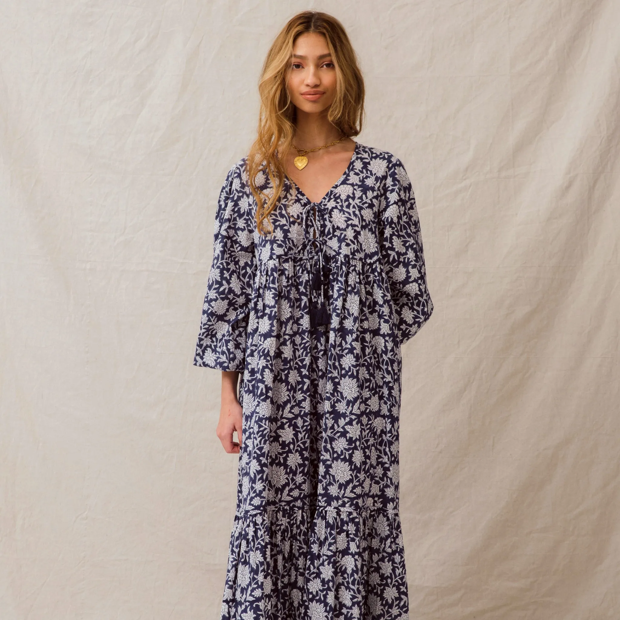 SOLD OUT - Evie Dress Navy Dahlia