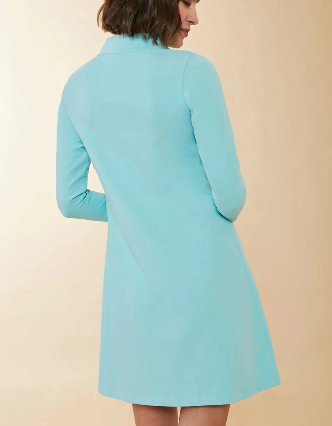 Spartina Nora Half-Zip Dress Aqua Haze