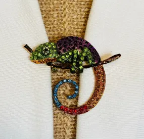 Sweater Clips Gecko Sweatee Clip Lizard Scarf Shawl Clasp Cardigan Clasps Brooch Art Deco Cosplay Clips Cloak Fasteners Gifts for Her