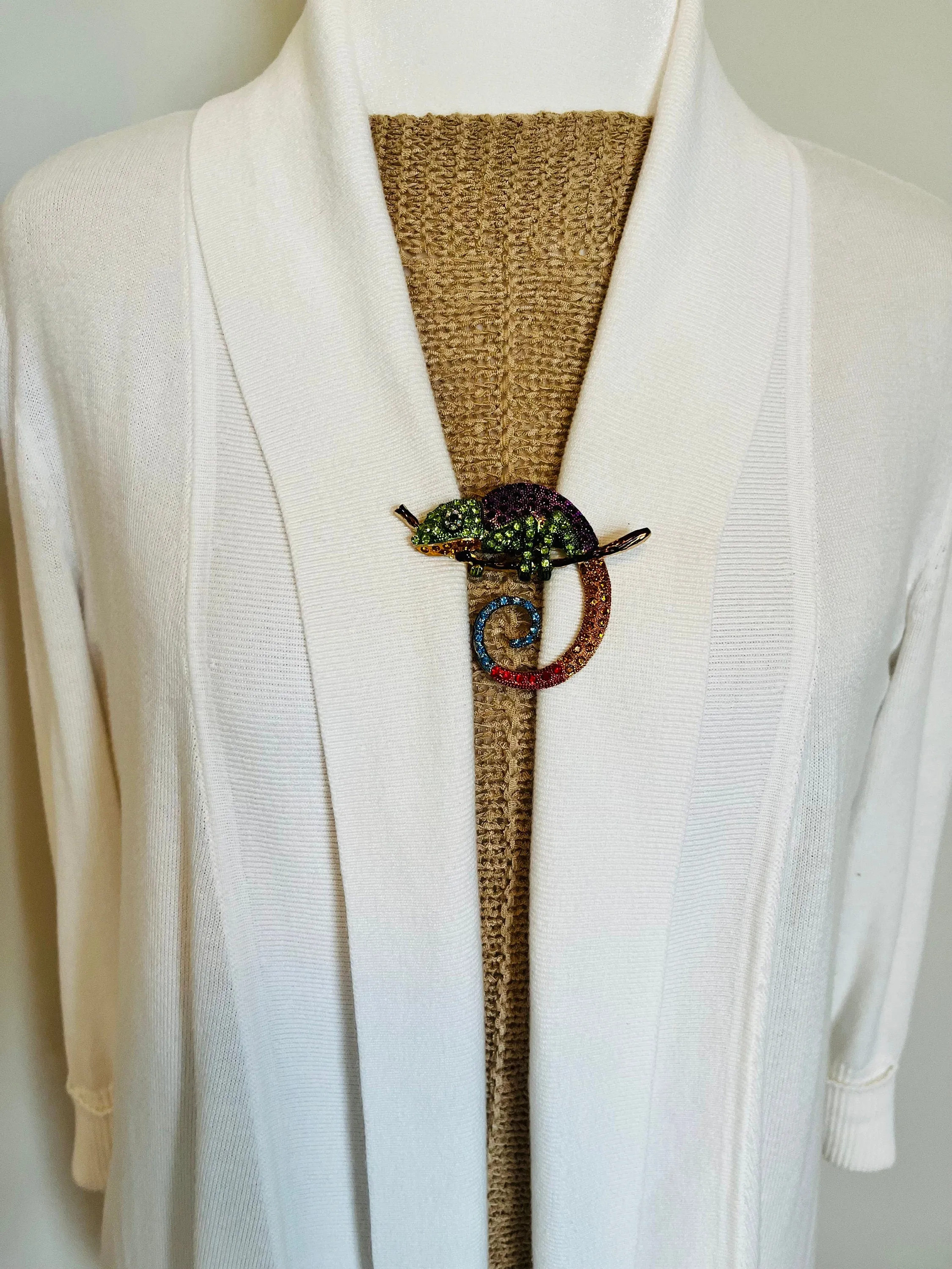 Sweater Clips Gecko Sweatee Clip Lizard Scarf Shawl Clasp Cardigan Clasps Brooch Art Deco Cosplay Clips Cloak Fasteners Gifts for Her