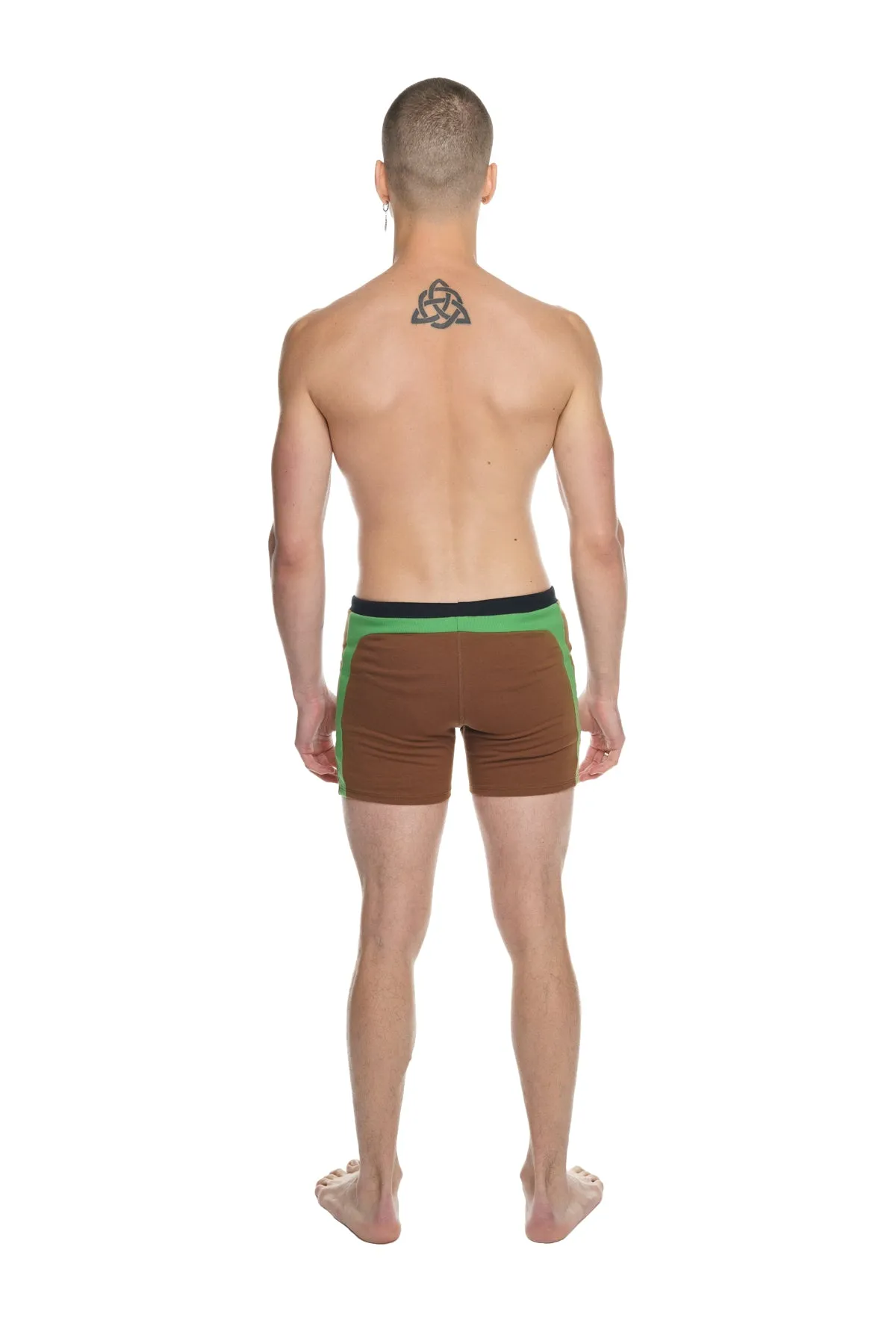 Transition Yoga Short (Chocolate w/Black & Green)
