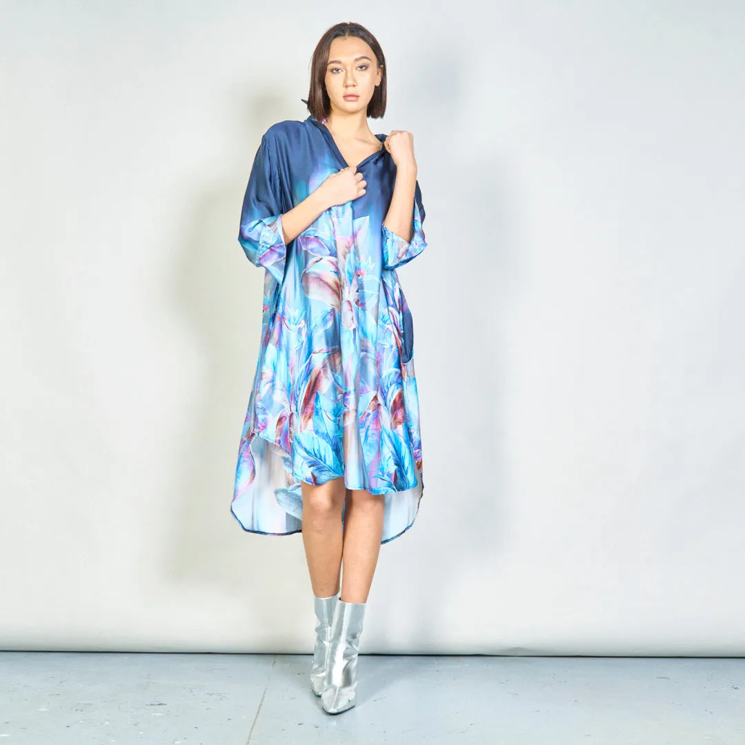 Tropical bloom flowy midi dress wholesale