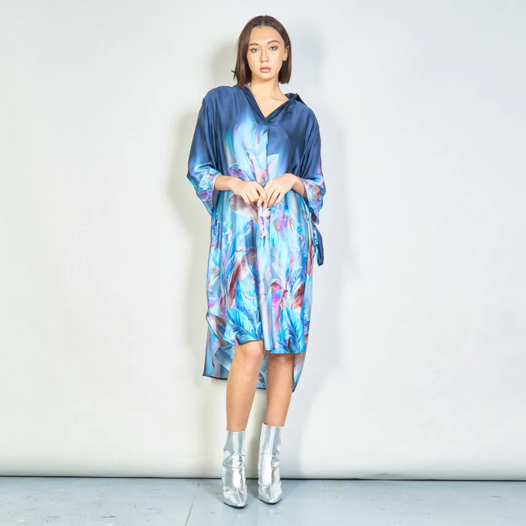Tropical bloom flowy midi dress wholesale