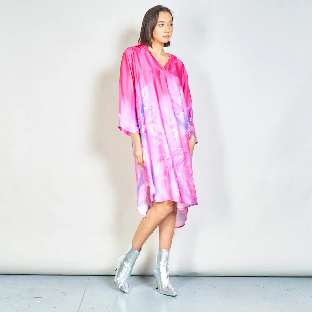 Tropical bloom flowy midi dress wholesale