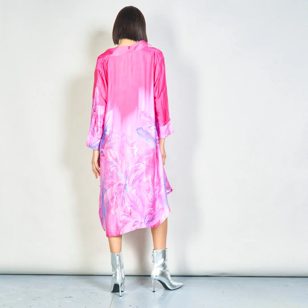 Tropical bloom flowy midi dress wholesale