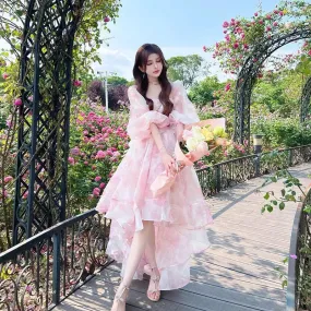 Vintage Floral Graceful Sweet Midi Dress