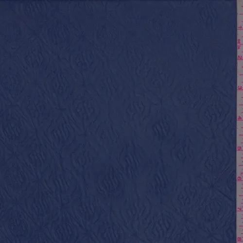 Violet Blue Deco Lattice Embossed Chiffon Fabric