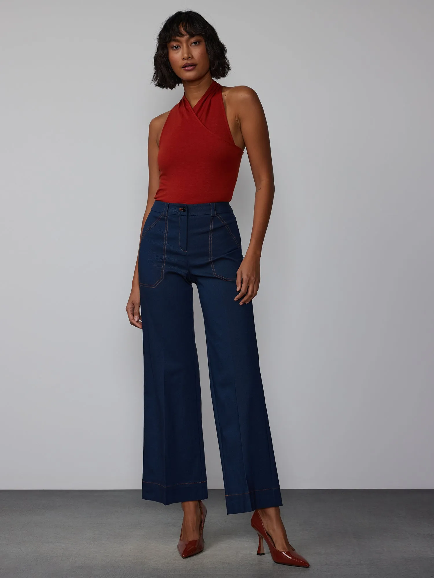 Wide Leg Paige Denim Ankle Pant