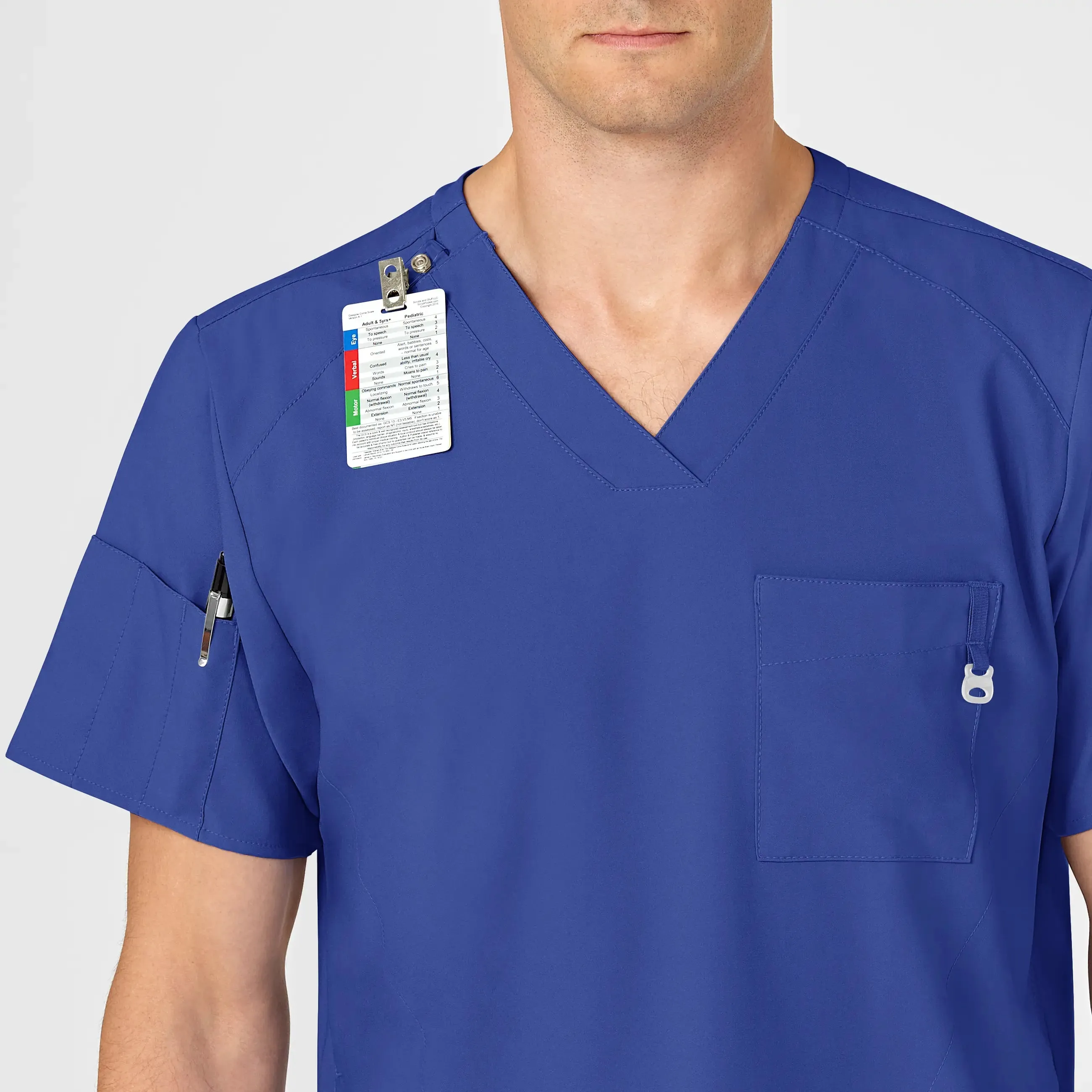 Wink Men's W123 V-Neck Scrub Top - Galaxy Blue