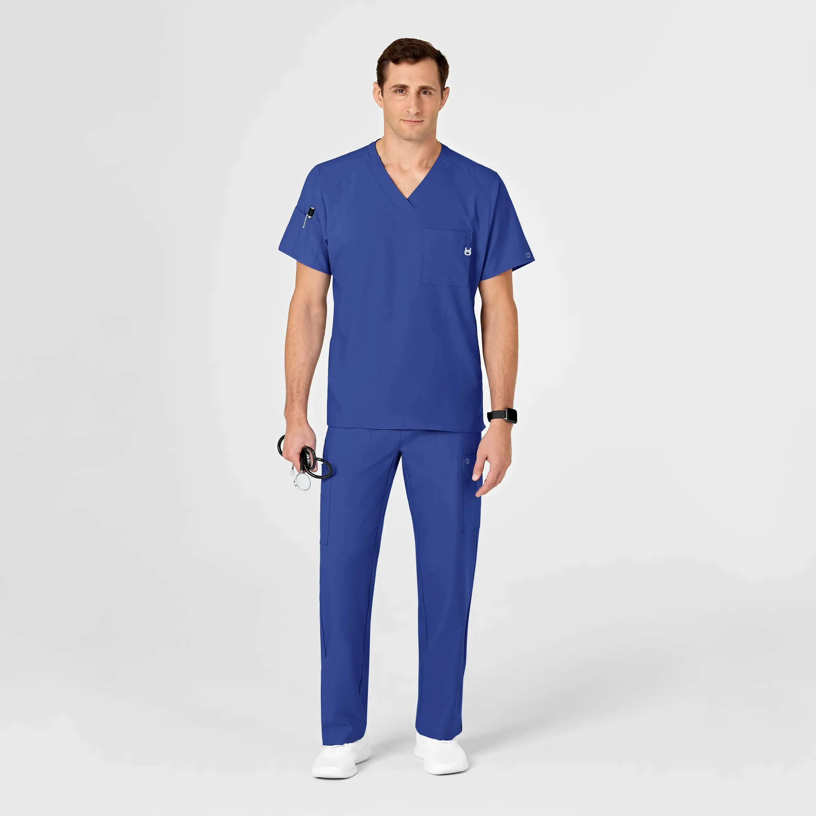 Wink Men's W123 V-Neck Scrub Top - Galaxy Blue