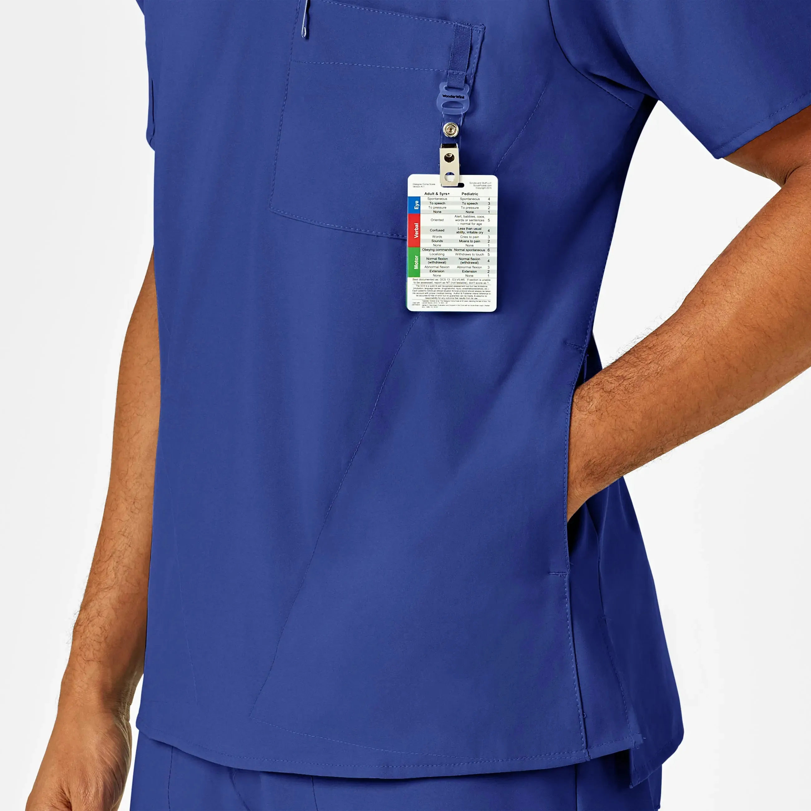 Wink Men's W123 V-Neck Scrub Top - Galaxy Blue