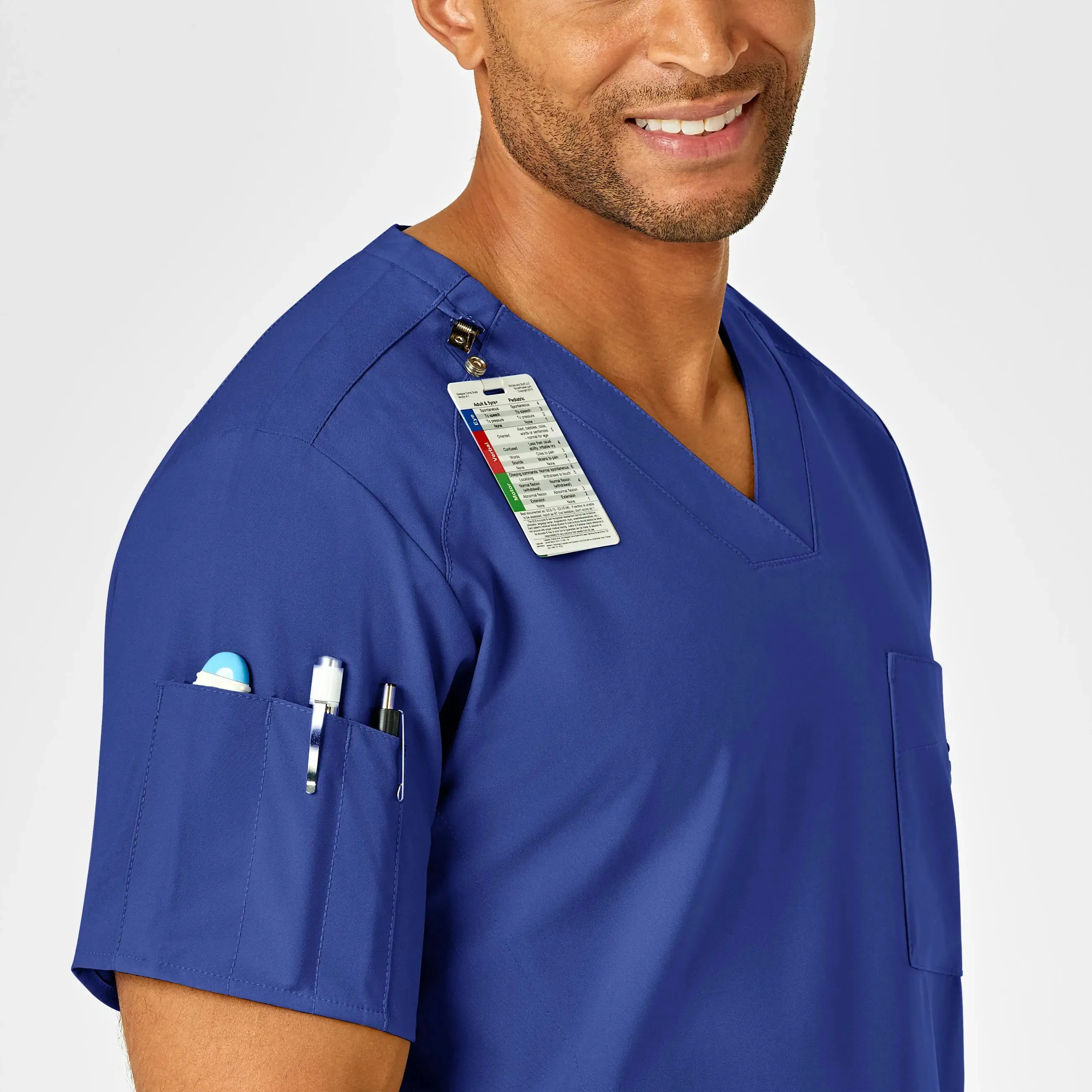 Wink Men's W123 V-Neck Scrub Top - Galaxy Blue