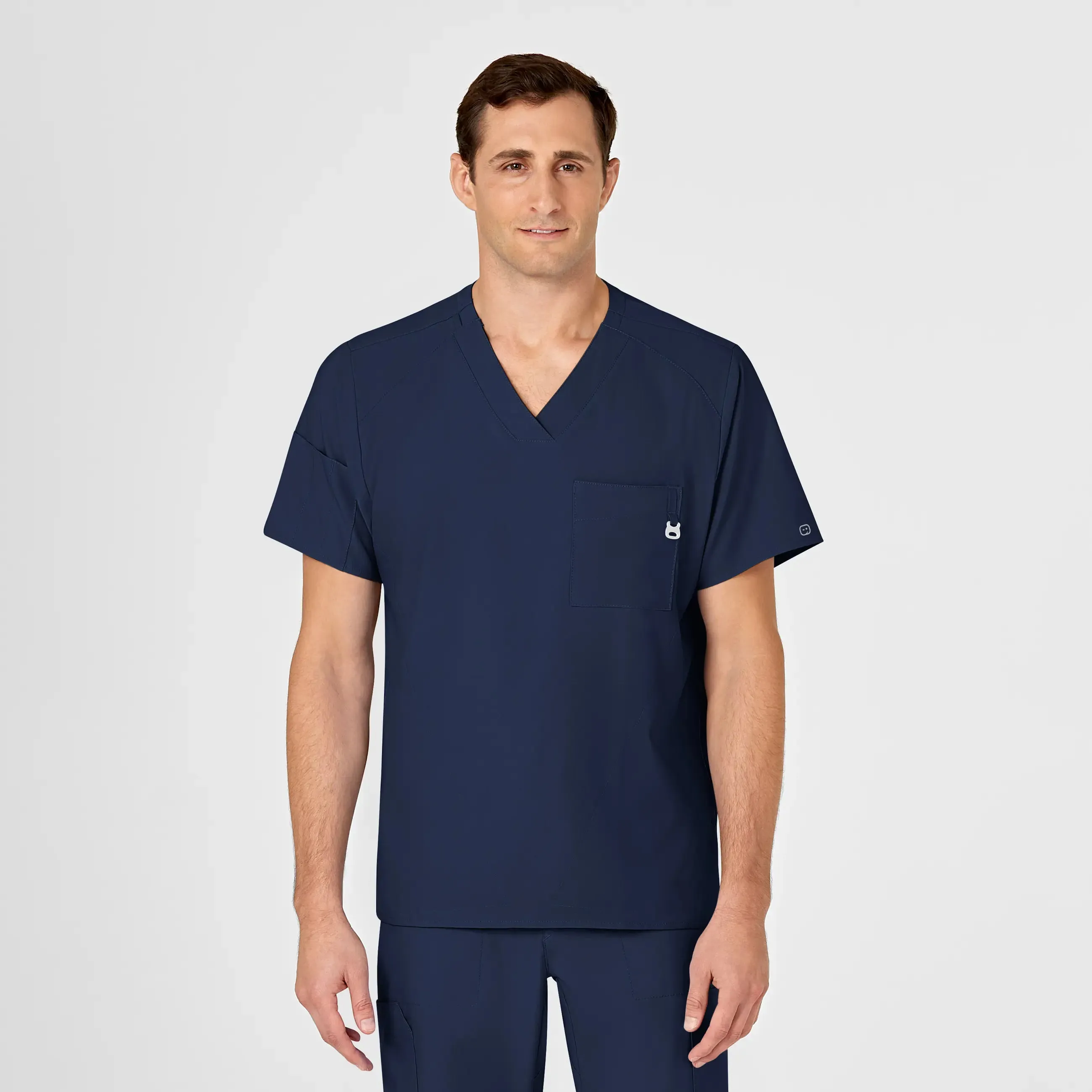 Wink Men's W123 V-Neck Scrub Top - Navy