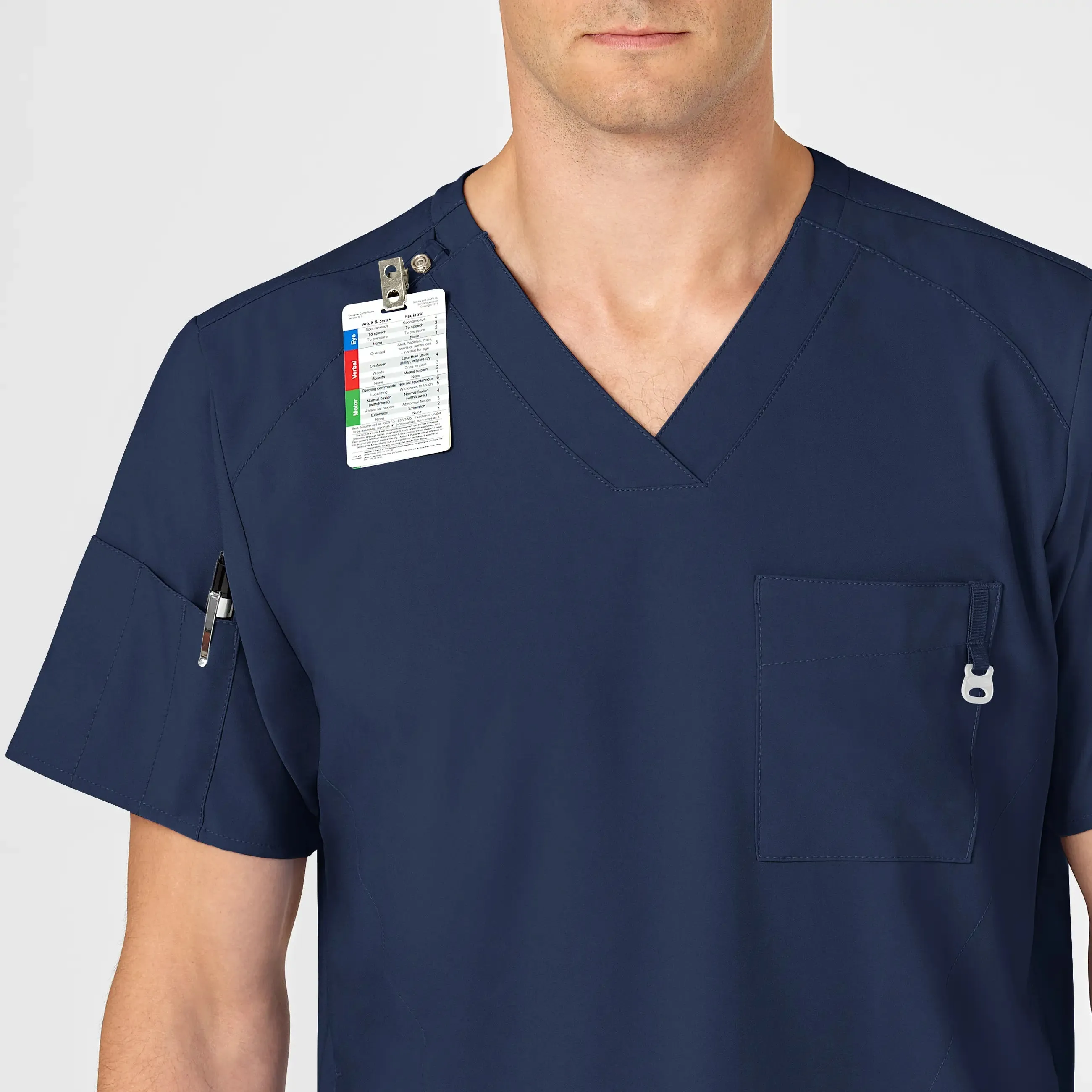 Wink Men's W123 V-Neck Scrub Top - Navy