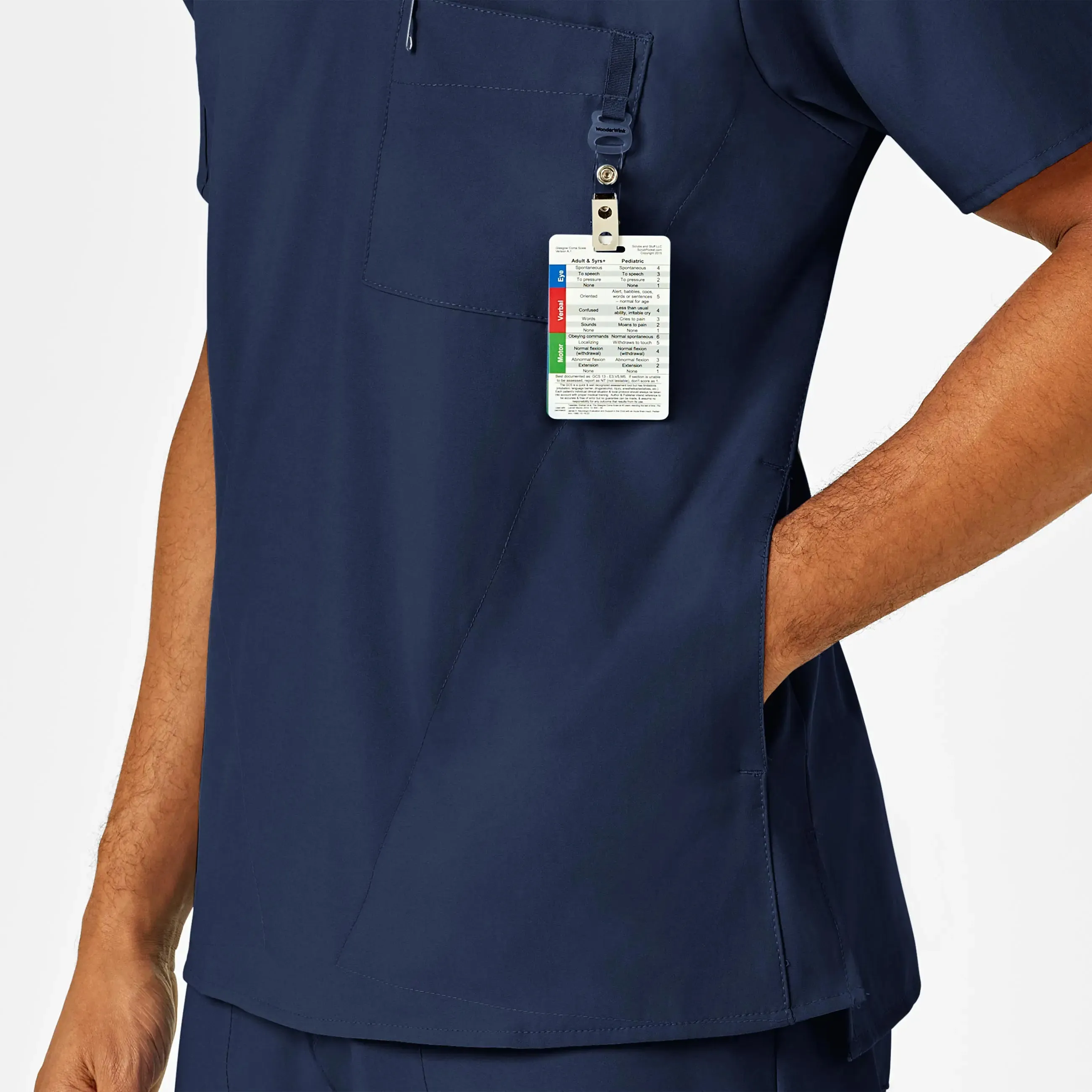 Wink Men's W123 V-Neck Scrub Top - Navy